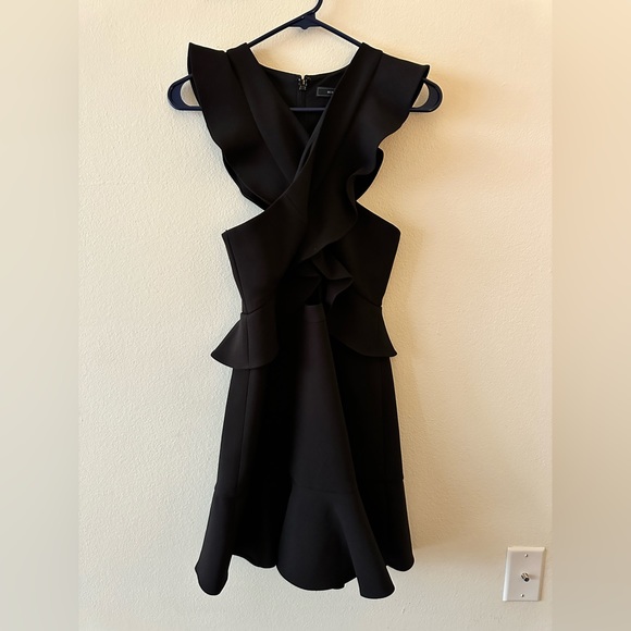 BCBG Maxazria Black Mini Cutout Cocktail Dress Size 0 - Picture 2 of 3